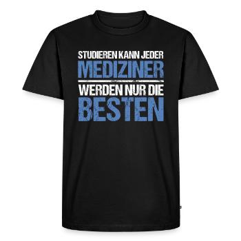 Tout le monde peut étudier - Édition Médicale - T-shirt Premium bio Homme - noir - Devant - Nico (187cm)