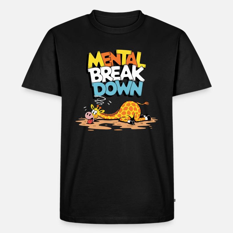 Mental Break Down Giraffe - Männer Premium Bio T-Shirt - Schwarz