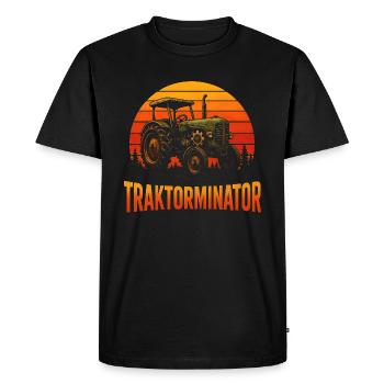 Conception amusante d’agriculteur et de tracteur - T-shirt Premium bio Homme - noir - Devant - Nico (187cm)