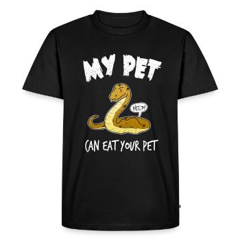 Cadeau drôle d'animal familier de python de serpent - T-shirt Premium bio Homme - noir - Devant - Nico (187cm)