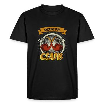 Whistle Club T-Shirt For Tobacco Pipes Smoker - Men's Premium Organic T-Shirt - black - Front - Nico (187cm)