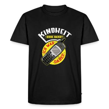 Childhood without a mobile phone I was there Shirt humorous - Men's Premium Organic T-Shirt - black - Front - Nico (187cm)