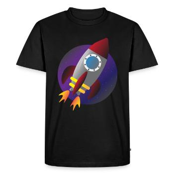 Rocket spaceship space kids kids space travel - Men's Premium Organic T-Shirt - black - Front - Nico (187cm)