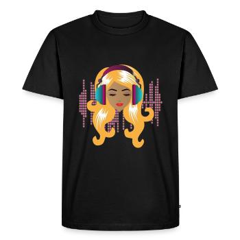 Pop Art Deejane DJ Musique Sound Girls Fun - T-shirt Premium bio Homme - noir - Devant - Nico (187cm)