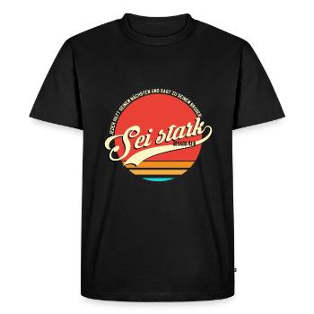 Bible Isaïe 41: 6 textes versets allemand ancien - T-shirt Premium bio Homme - noir - Devant - Nico (187cm)