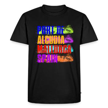 Port De Alcudia Espagne Îles Baléares Majorque vacances - T-shirt Premium bio Homme - noir - Devant - Nico (187cm)