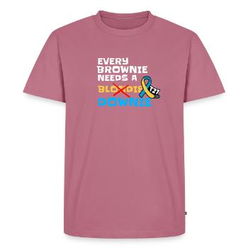 Brownie downie - Men's Premium Organic T-Shirt - mauve - Front - Nico (187cm)