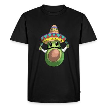 Mexican Avocado With A Sombrero T-Shirt Gift For E - Men's Premium Organic T-Shirt - black - Front - Nico (187cm)