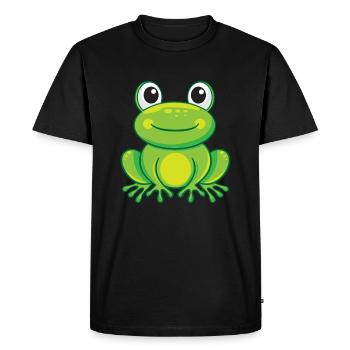 Grenouille mignonne Drôle de grenouille régime alimentaire - T-shirt Premium bio Homme - noir - Devant - Nico (187cm)