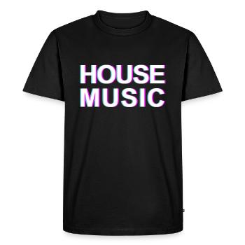 House Music Vaporwave EDM Lover DJ House Music - Men's Premium Organic T-Shirt - black - Front - Nico (187cm)