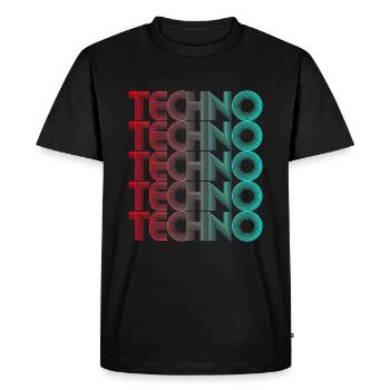 Techno Vaporwave Techno House Music Amateur EDM - T-shirt Premium bio Homme - noir - Devant - Nico (187cm)