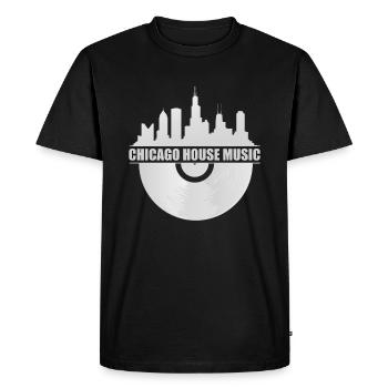 Chicago House Music Chicago Skyline EDM DJ House - T-shirt Premium bio Homme - noir - Devant - Nico (187cm)