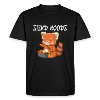 Envoyer des noods Red Panda Drôle Japonais Ramen So - T-shirt Premium bio Homme - noir - Devant - Nico (187cm)
