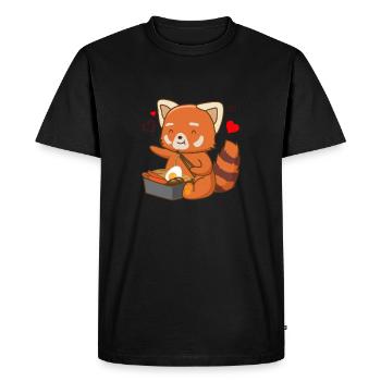 Red Panda Food Ramen Japanese Kitchen Noodles Pand - Men's Premium Organic T-Shirt - black - Front - Nico (187cm)