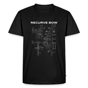Recurve Arc Schematic Archery Bow Blueprint - T-shirt Premium bio Homme - noir - Devant - Nico (187cm)