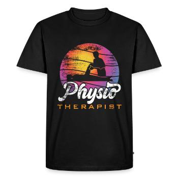 Physiothérapeute - T-shirt Premium bio Homme - noir - Devant - Nico (187cm)
