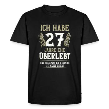 27 Jahre Verheiratet Mahagonihochzeit Geschenk - Männer Premium Bio T-Shirt - Schwarz - Vorne - Nico (187cm)