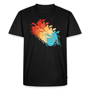 Batteur Percussionniste Femmes Batteur - T-shirt Premium bio Homme - noir - Devant - Nico (187cm)