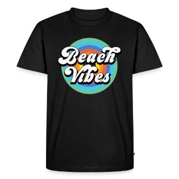 Beach Vibes - Men's Premium Organic T-Shirt - black - Front - Nico (187cm)