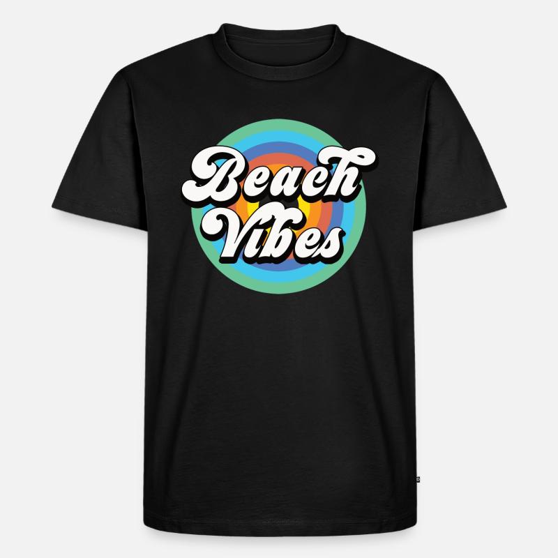 Beach Vibes - Männer Premium Bio T-Shirt - Schwarz