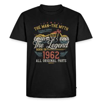 1962 Vintage Homme Mythe Légende Moto - T-shirt Premium bio Homme - noir - Devant - Nico (187cm)