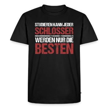 Anyone can study; Locksmiths are the best - Men's Premium Organic T-Shirt - black - Front - Nico (187cm)