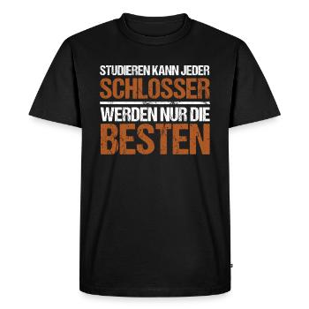 Anyone can study - Schlosser Edition - Men's Premium Organic T-Shirt - black - Front - Nico (187cm)