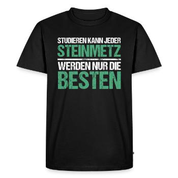 Anyone can study - Steinmetz Edition - Men's Premium Organic T-Shirt - black - Front - Nico (187cm)