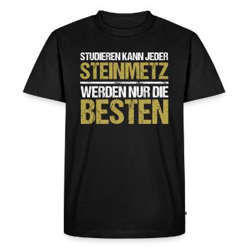 Anyone can study - Steinmetz Edition - Men's Premium Organic T-Shirt - black - Front - Nico (187cm)