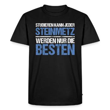Anyone can study - Steinmetz Edition - Men's Premium Organic T-Shirt - black - Front - Nico (187cm)