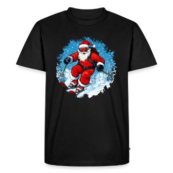 Noël des skieurs - T-shirt Premium bio Homme - noir - Devant - Nico (187cm)