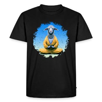 Sheep Yoga / Yogi Sheep - T-shirt Premium bio Homme - noir - Devant - Nico (187cm)
