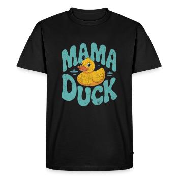 Mama Duck Mother's Day - Men's Premium Organic T-Shirt - black - Front - Nico (187cm)