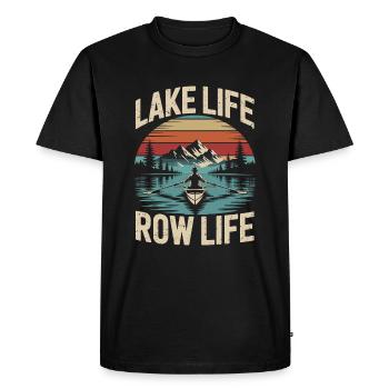 Lake life Row Lif Rudder Design - T-shirt Premium bio Homme - noir - Devant - Nico (187cm)