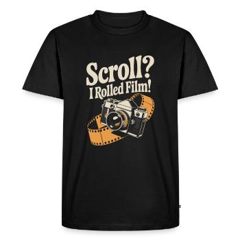 Funny Retro Camera Design - Men's Premium Organic T-Shirt - black - Front - Nico (187cm)