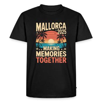 Majorque 2025 - T-shirt Premium bio Homme - noir - Devant - Nico (187cm)