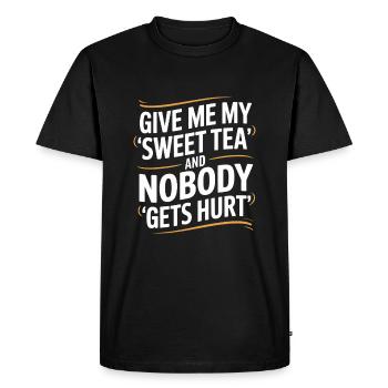 Thé sucré - T-shirt Premium bio Homme - noir - Devant - Nico (187cm)