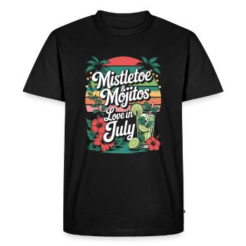 Gui et mojitos Noël en juillet - T-shirt Premium bio Homme - noir - Devant - Nico (187cm)
