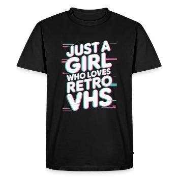 Just a girl who loves retro vhs - Men's Premium Organic T-Shirt - black - Front - Nico (187cm)