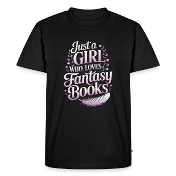 Juste une fille qui aime les livres de fantasy - T-shirt Premium bio Homme - noir - Devant - Nico (187cm)