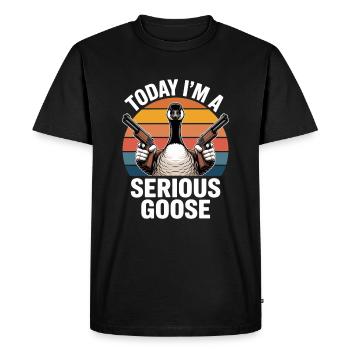 Today I ́m a Serious Goose - Men's Premium Organic T-Shirt - black - Front - Nico (187cm)