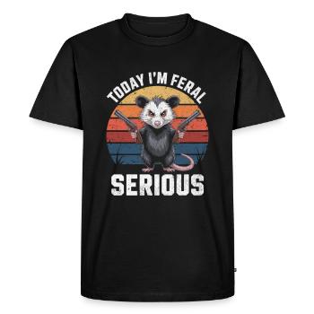 Aujourd’hui, je suis Feral sérieux - T-shirt Premium bio Homme - noir - Devant - Nico (187cm)