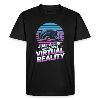 Juste une fille qui aime la réalité virtuelle - T-shirt Premium bio Homme - noir - Devant - Nico (187cm)