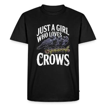 Juste une fille qui aime les corbeaux - T-shirt Premium bio Homme - noir - Devant - Nico (187cm)