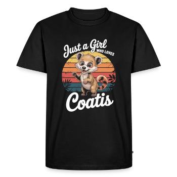Juste une fille qui aime Coatis - T-shirt Premium bio Homme - noir - Devant - Nico (187cm)