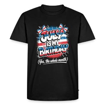 In July Birthday - Men's Premium Organic T-Shirt - black - Front - Nico (187cm)