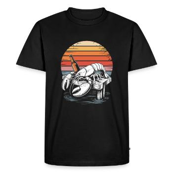 Homard et bière - T-shirt Premium bio Homme - noir - Devant - Nico (187cm)