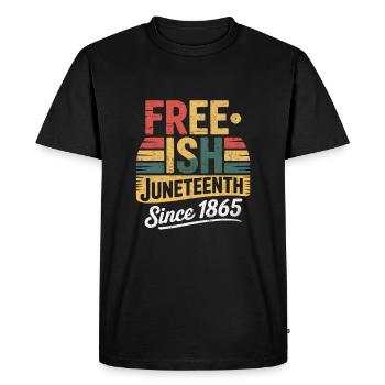 Coucher de soleil Freeish Juneteenth - T-shirt Premium bio Homme - noir - Devant - Nico (187cm)