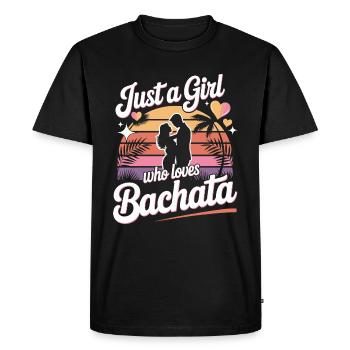 Juste une fille qui aime la Bachata - T-shirt Premium bio Homme - noir - Devant - Nico (187cm)