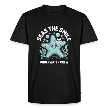 Design mignon d’étoile de mer - T-shirt Premium bio Homme - noir - Devant - Nico (187cm)
